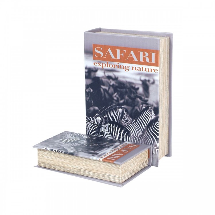 OFERTA *set 2 cajas libro safari zebra