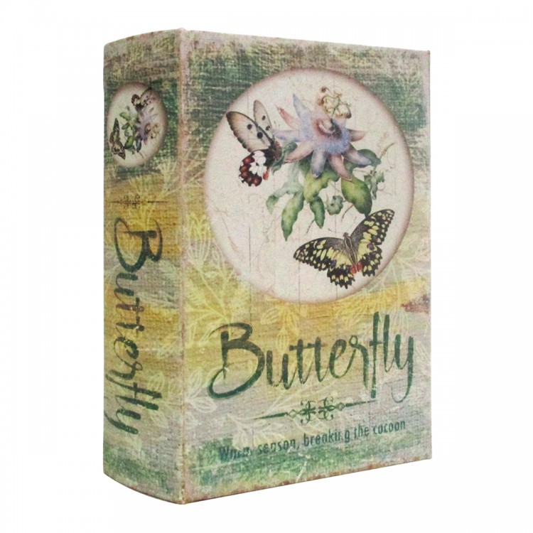 Caja libro mariposa verde
