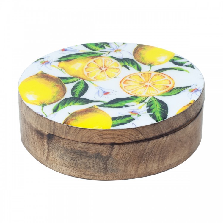 Caja redonda limones