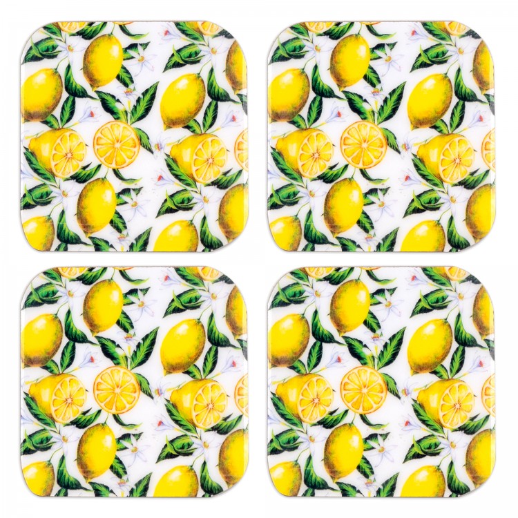 S/4 posavasos cuadrados limones