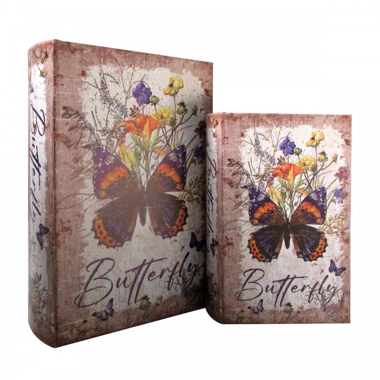S/2 caja libro mariposa