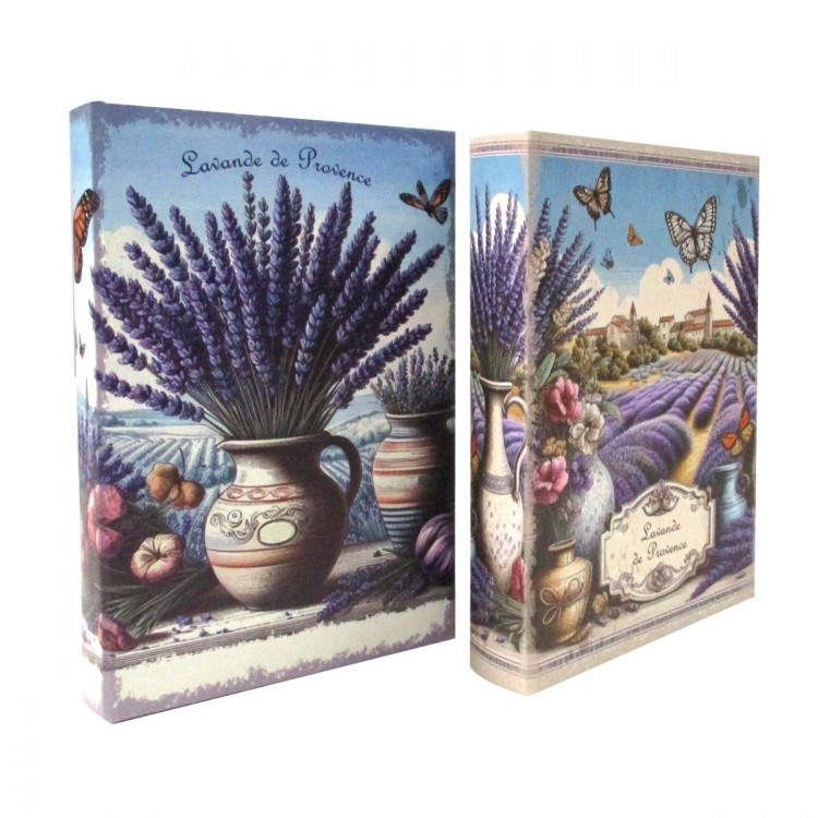 Caja libro lavanda 2 dif.