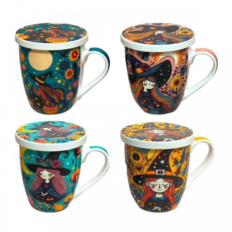 Mug bruja 4 dif. c/caja regalo