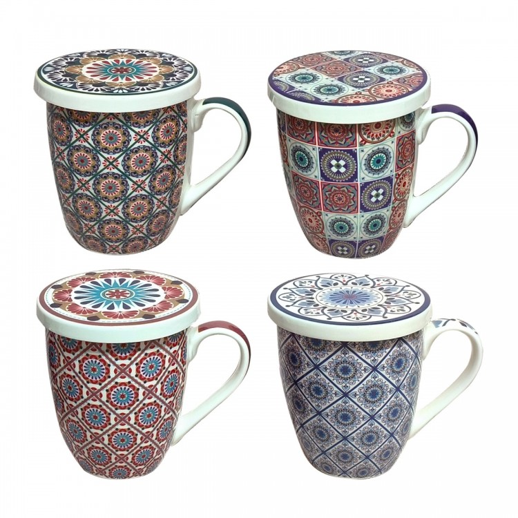 Mug estampado 4 dif. c/caja regalo