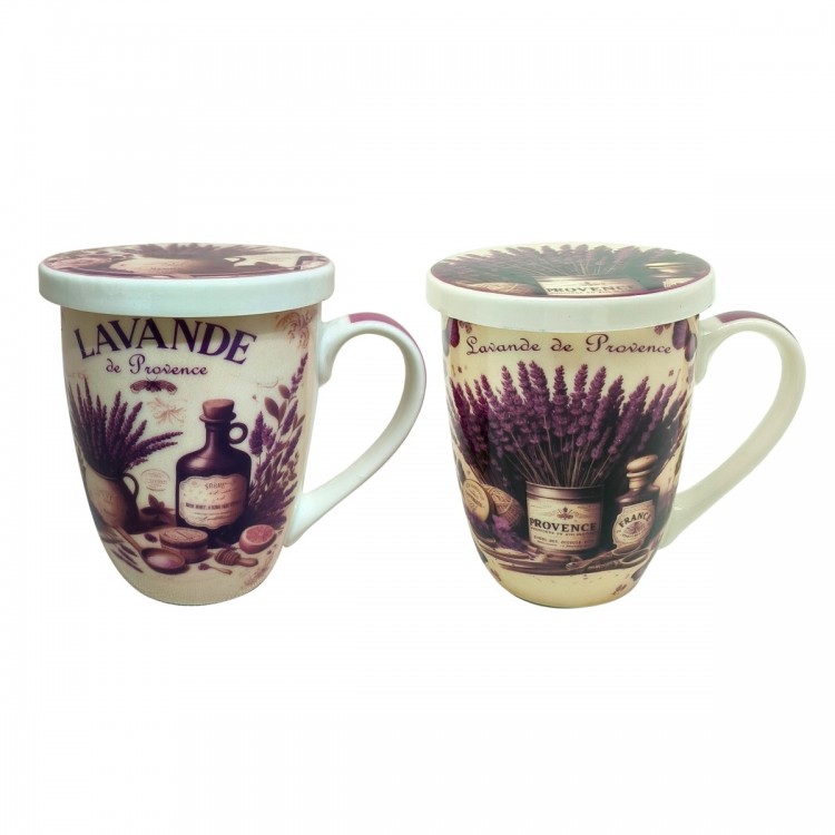 Mug lavanda 2 dif. c/caja regalo