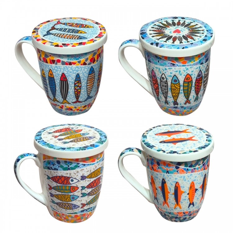 Mug peces 4 dif. c/caja regalo