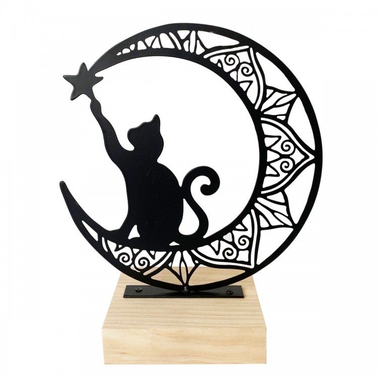 Figura gato s/luna gra.