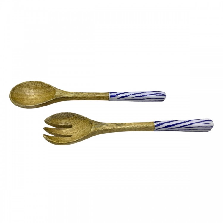Set cuchara y tenedor rayas
