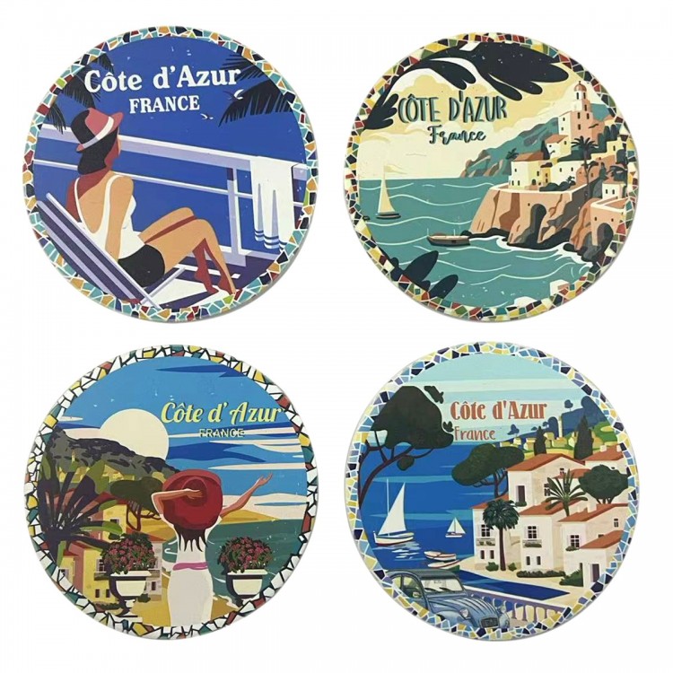 Posavasos costa azul 4 dif.