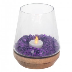 Jarron portavelas gra.