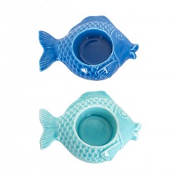 Portavelas pez 2 dif.
