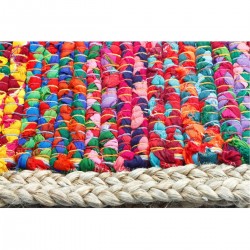 Alfombra multi con yute