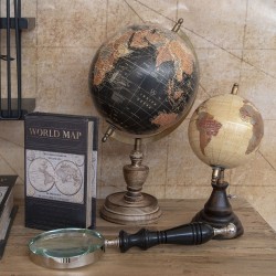 Globo mundo negro con pie