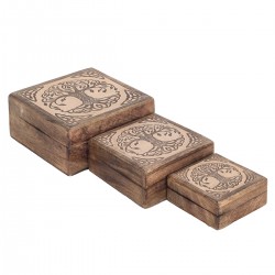 Set 3 cajas cuadradas arbol