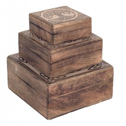 Set 3 cajas cuadradas arbol