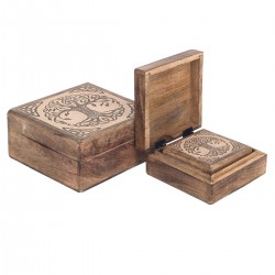 Set 3 cajas cuadradas arbol