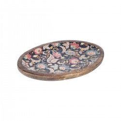 Plato oval estampado negro