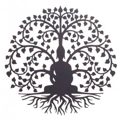 Adorno pared buda arbol