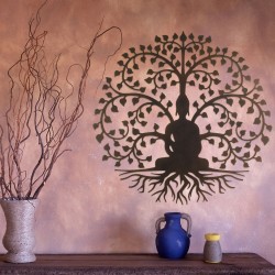 Adorno pared buda arbol