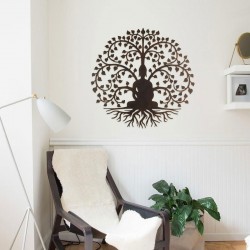 Adorno pared buda arbol