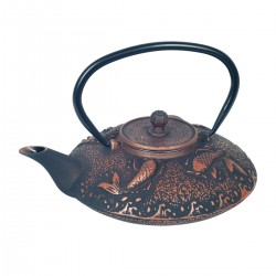 Set tetera 0,8l negra-cobre