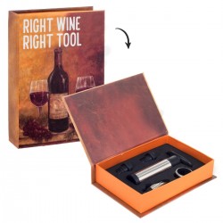 Caja libro set vino 5 pcs