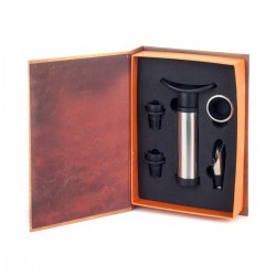 Caja libro set vino 5 pcs