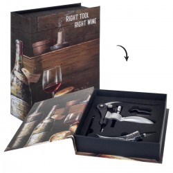 Caja libro set vino 4 pcs