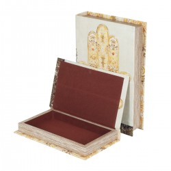 S/2 cajas libro mano fatima