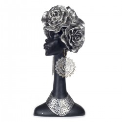 Figura cabeza africana rosas