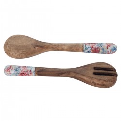 Cuchara y tenedor coral