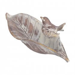 Plato hoja con p jaro 