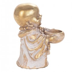 Monje sujetando cuenco 