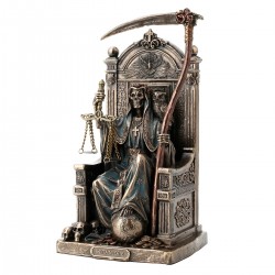 Santa muerte con scythe y balanza