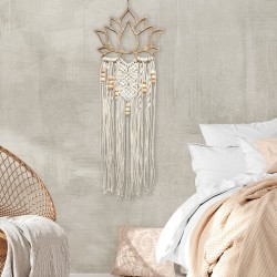 Adorno pared flor loto macram‚