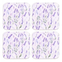 S/4 posavasos cuadrados lavanda