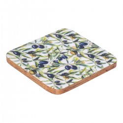 S/4 posavasos cuadrado aceitunas