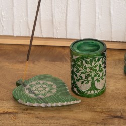 Quemador incienso hoja