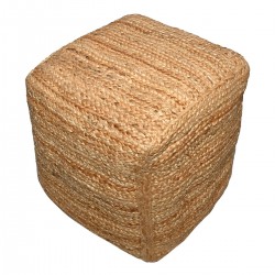 Pouf trenzado natural 45x45x45