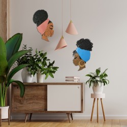 Adorno pared perfil mujer 