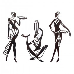 Adorno pared 3 africanas dif.