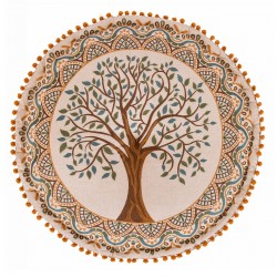 Puf arbol de la vida verde 60x30cm