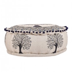 Puf arbol de la vida azul 46x20cm