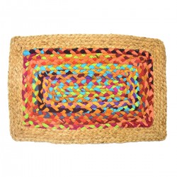 Salvamantel yute trenzado multicolor 33x48