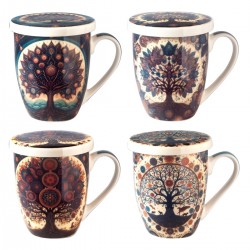 Mug arbol 4 dif. c/caja regalo