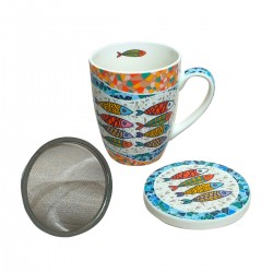 Mug peces 4 dif. c/caja regalo