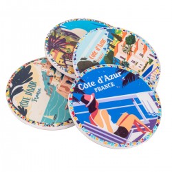 Posavasos costa azul 4 dif.