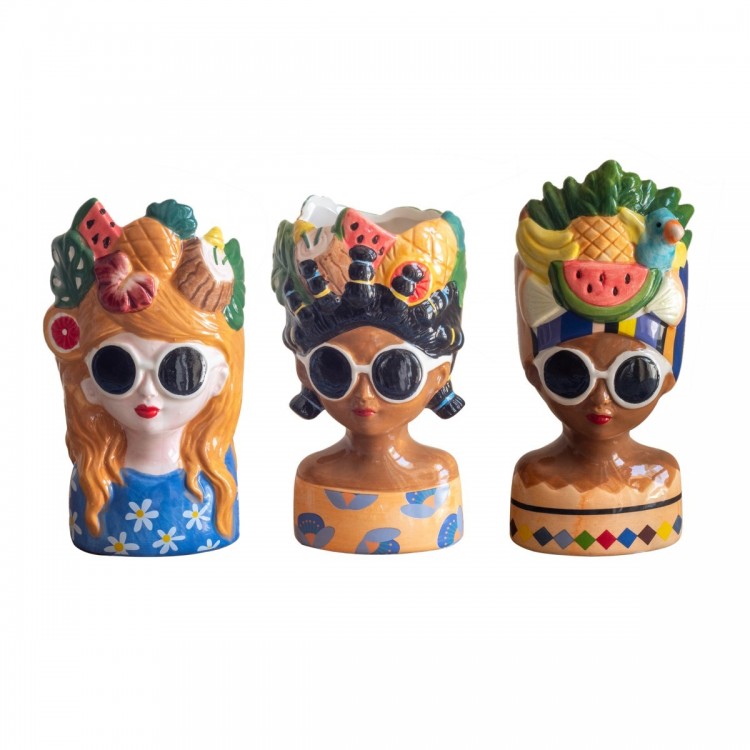 Jarron busto mujer 3 dif.