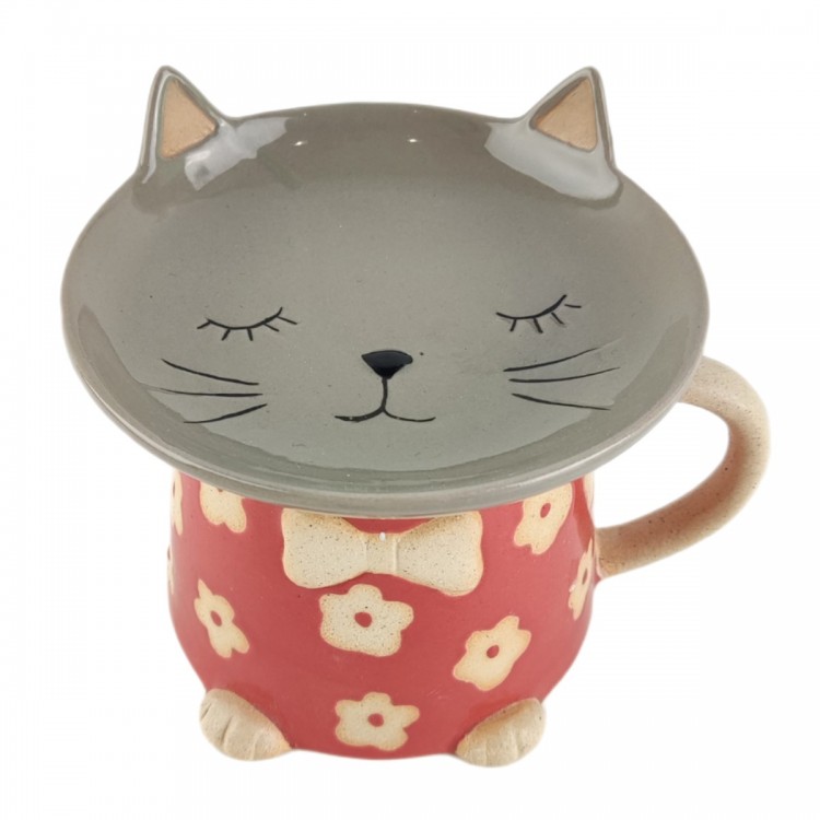 Mug con plato gato