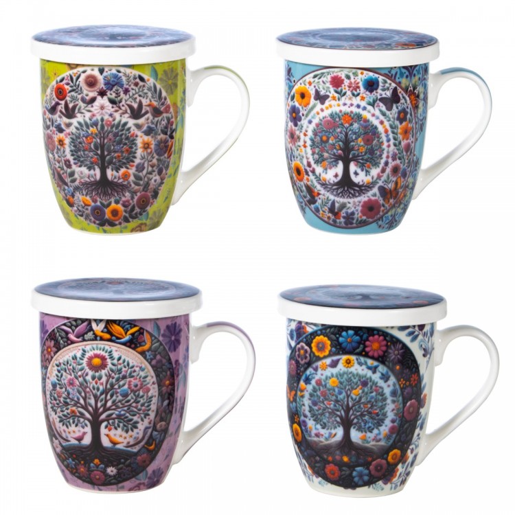 Mug y filtro arbol c/caja regalo